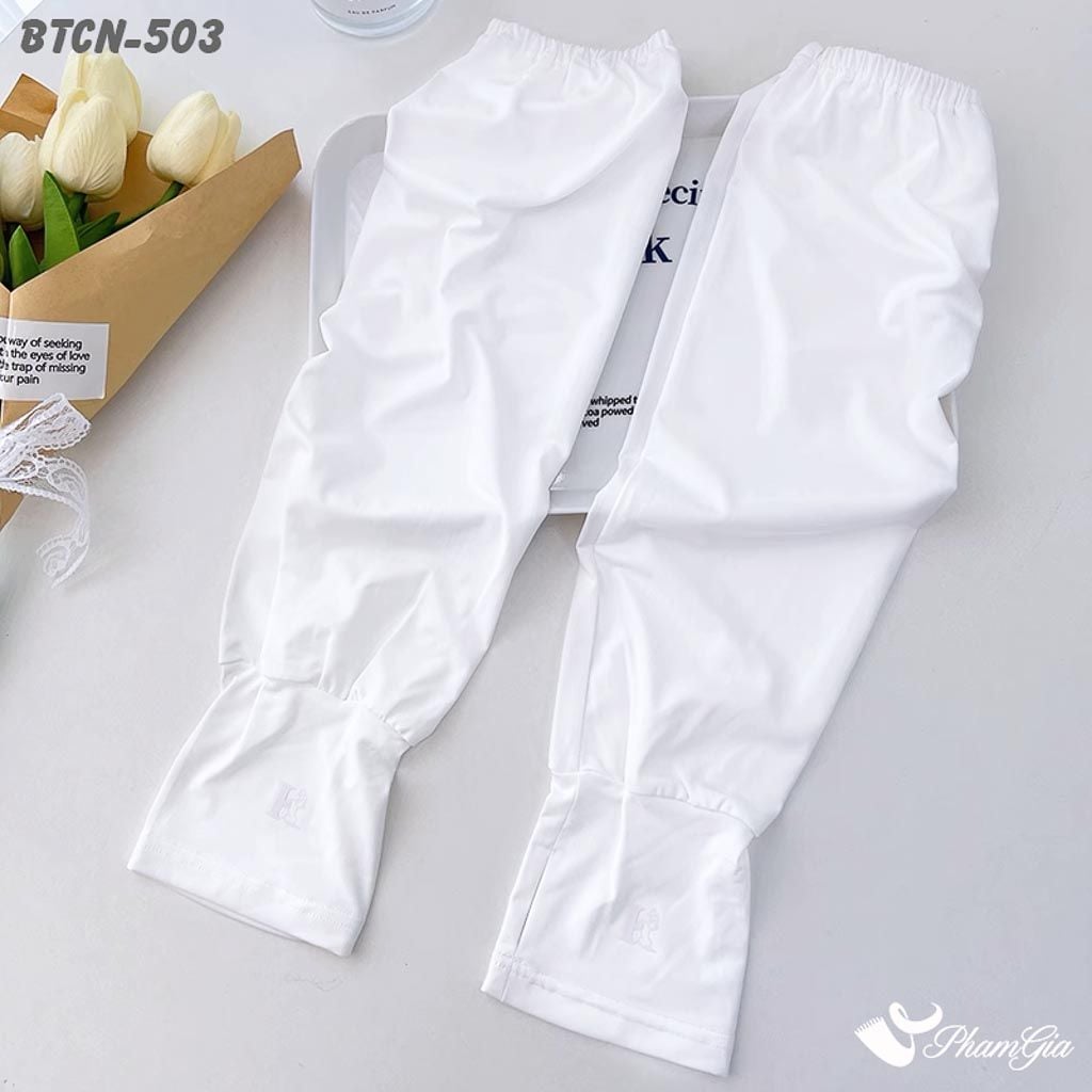 Góc Trên Găng Tay Ống Chống Nắng Oversize Hạ Nhiệt Cao Cấp Màu Trắng