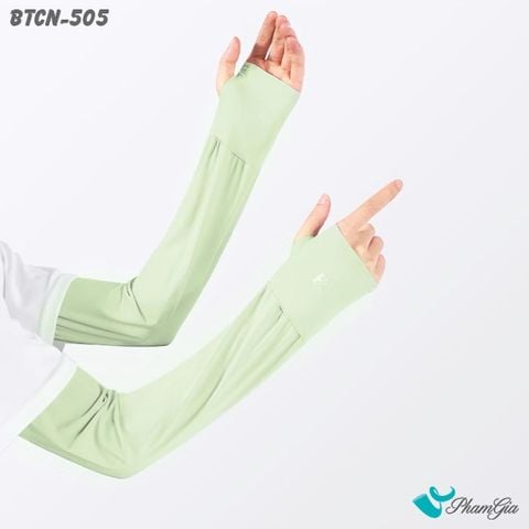 Góc Nghiêng Găng Tay Ống Chống Nắng Oversize Hạ Nhiệt Cao Cấp Màu Xanh Bơ