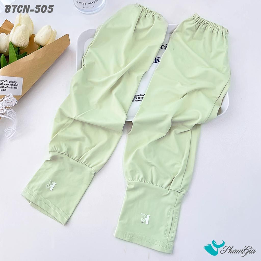 Góc Trên Găng Tay Ống Chống Nắng Oversize Hạ Nhiệt Cao Cấp Màu Xanh Bơ