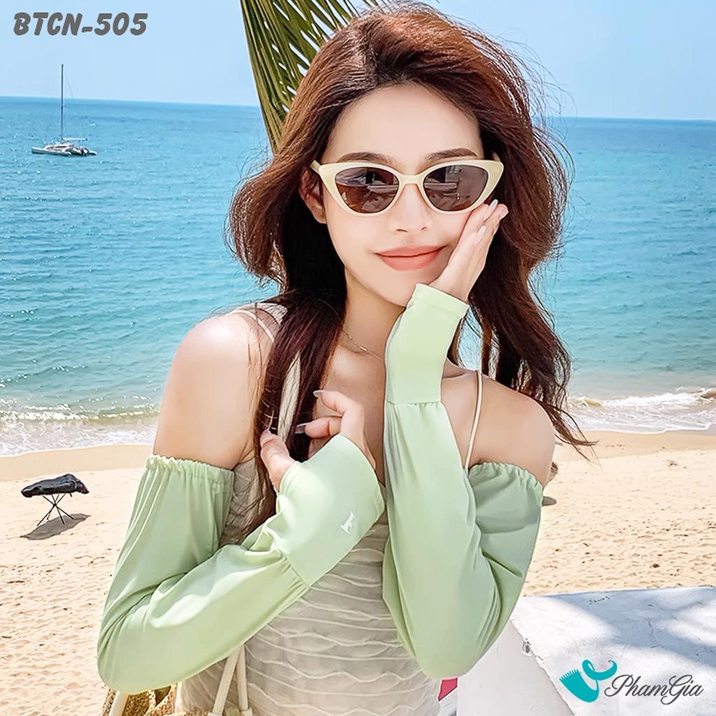 Găng Tay Ống Chống Nắng Oversize Hạ Nhiệt Cao Cấp Màu Xanh Bơ