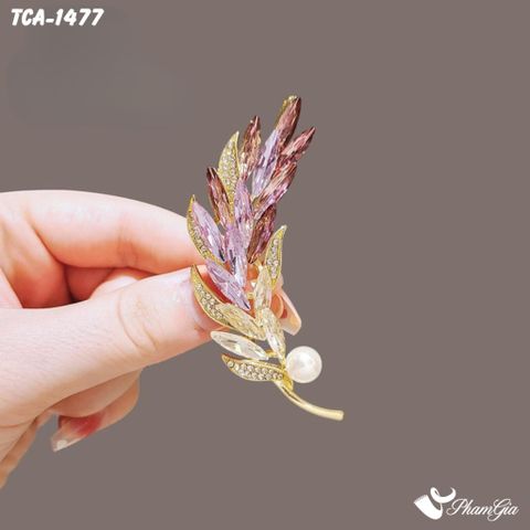 Ghim Cài Áo Bông Lúa Pha Lê Tím Ombre Thời Trang (TCA1477)