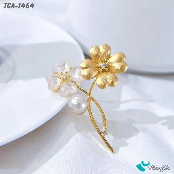 Ghim Cài Áo Cỏ Bốn Lá Ngọc Trai Thanh Lịch (TCA1464)