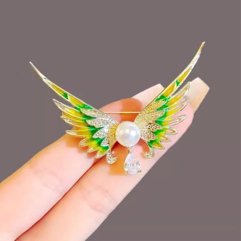 Ghim Cài Áo Đôi Cánh Thiên Thần Tráng Men Đính Đá Thanh Lịch (TCA1491)