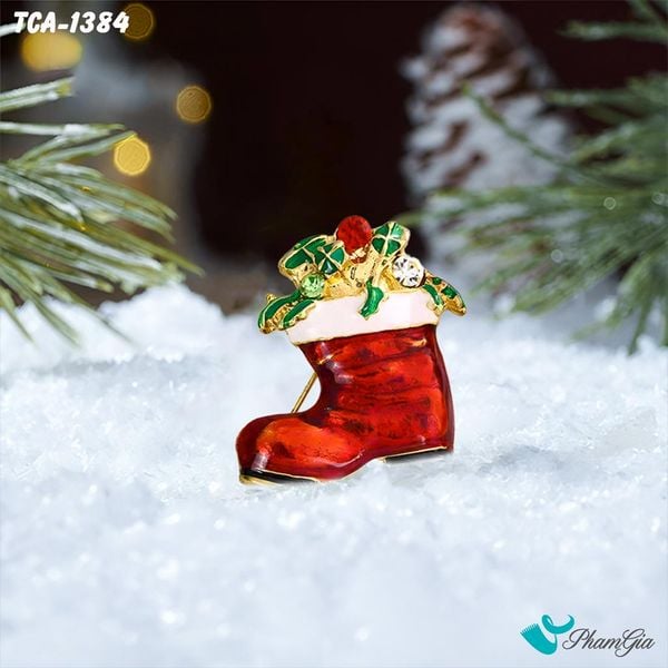 Ghim Cài Áo Giày Giáng Sinh Tráng Men Độc Đáo (TCA1384)