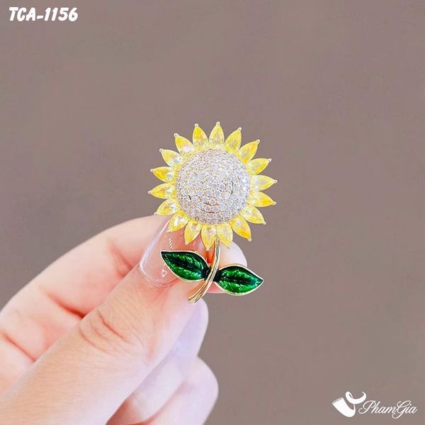Ghim Cài Áo Hoa Hướng Dương Đính Đá Pha Lê Dễ Thương (TCA1156)