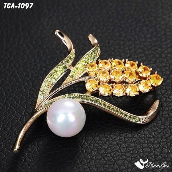 Ghim Cài Áo Hoa Lúa Đính Đá Phong Cách Cổ Điển (TCA1097)