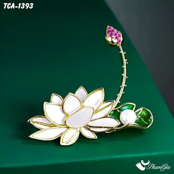 Ghim Cài Áo Hoa Sen Cẩn Xà Cừ Tinh Tế (TCA1393)