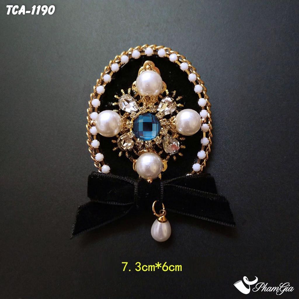 Góc Thẳng Ghim Cài Áo Họa Tiết Baroque Cổ Điển