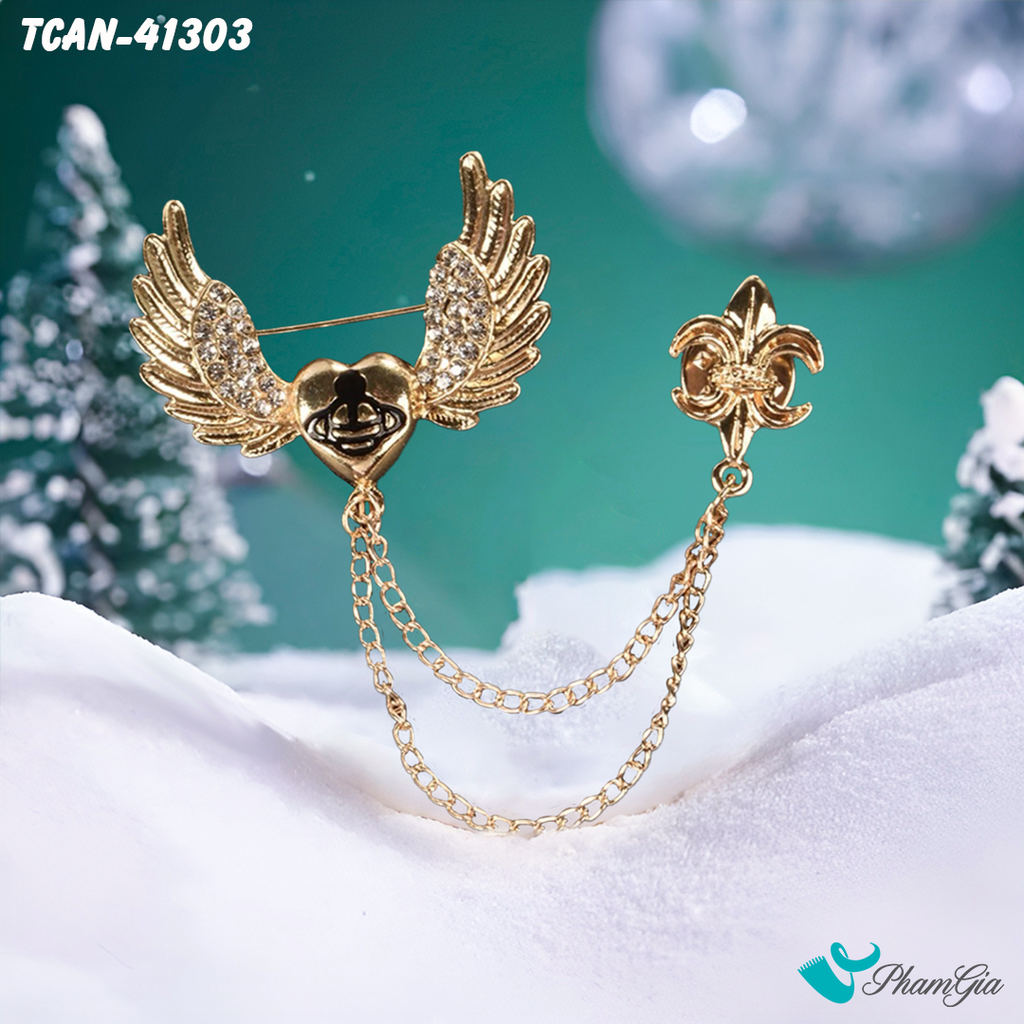 Góc Thẳng Ghim Cài Áo Nam Đôi Cánh Thiên Thần Lịch Lãm