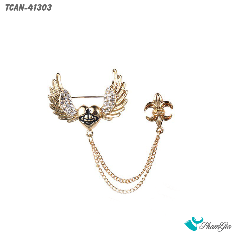 Góc Trên Ghim Cài Áo Nam Đôi Cánh Thiên Thần Lịch Lãm