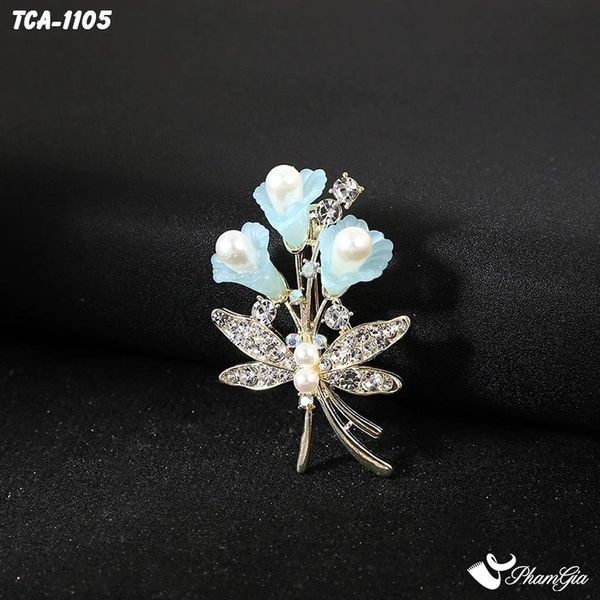 Ghim Cài Áo Nhành Hoa Lily Đính Đá Nữ Tính (TCA1105)