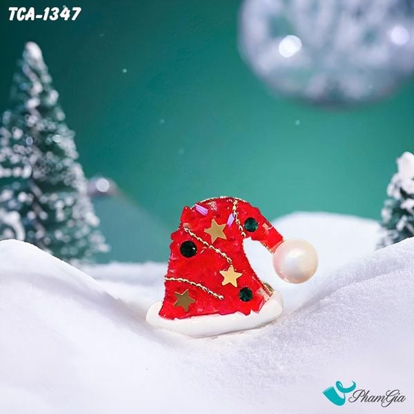 Ghim Cài Áo Nón Giáng Sinh Đính Đá Sắc Màu Hiện Đại (TCA1347)