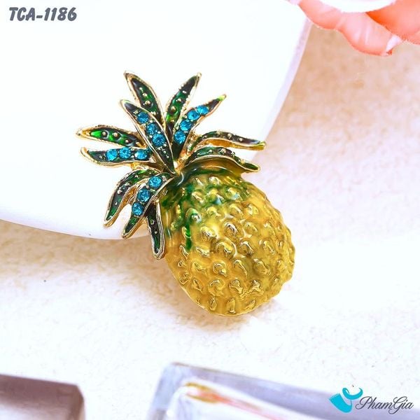 Ghim Cài Áo Quả Dứa Tráng Men Dễ Thương (TCA1186)