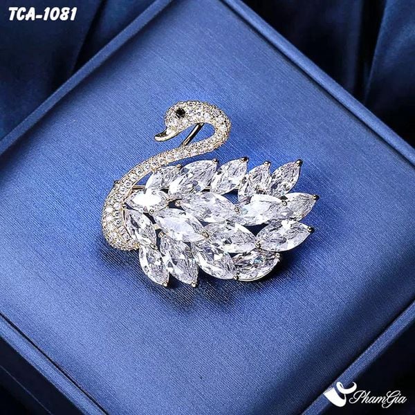 Ghim Cài Áo Thiên Nga Đính Đá Pha Lê Lấp Lánh (TCA1081)