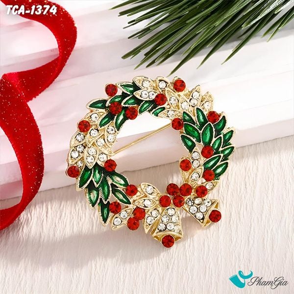 Ghim Cài Áo Vòng Nguyệt Quế Giáng Sinh (TCA1374)