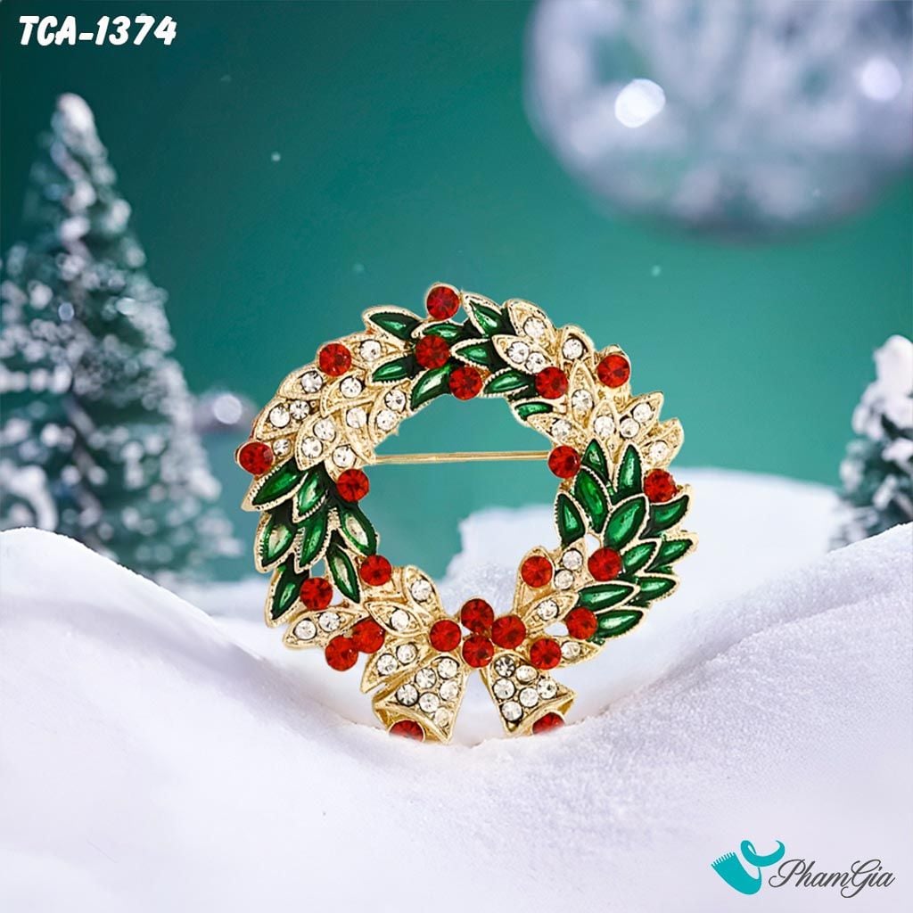 Góc Thẳng Ghim Cài Áo Vòng Nguyệt Quế Giáng Sinh