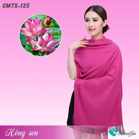 Khăn Choàng Cashmere Trơn Cao Cấp Màu Hồng Sen