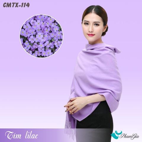 Khăn Choàng Cashmere Trơn Cao Cấp Màu Tím Lilac