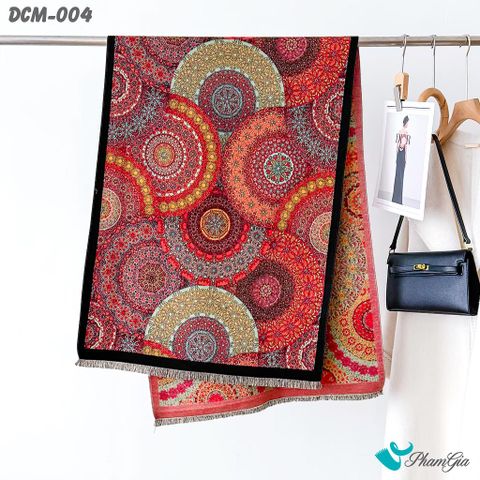 Khăn Choàng Dạ Cashmere 3D Cao Cấp Họa Tiết Mandala Thổ Cẩm (DCM004)