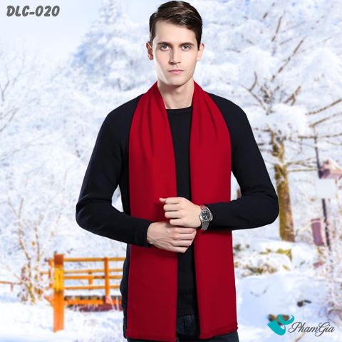 Khăn Choàng Dạ Cashmere Nam Cao Cấp Màu Đỏ Đô (DLC020)