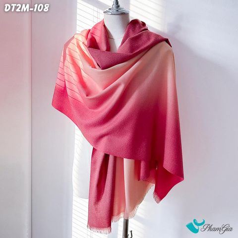 Khăn Choàng Dạ Cashmere Ombre Cao Cấp Màu Đỏ (DT2M108)