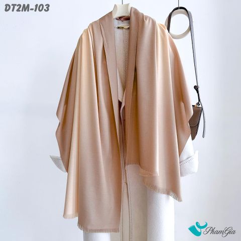 Khăn Choàng Dạ Cashmere Ombre Cao Cấp Màu Nâu Bạc Xỉu (DT2M103)