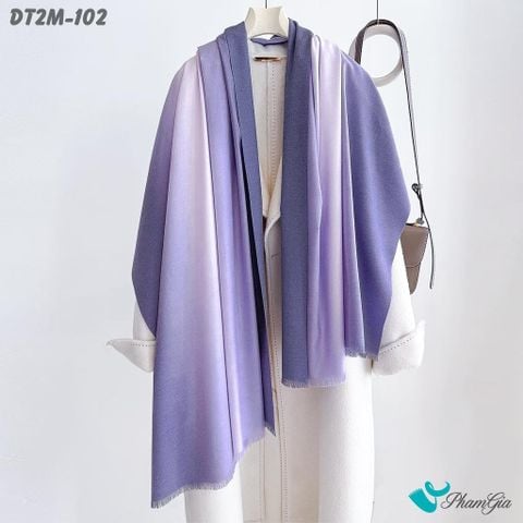 Khăn Choàng Dạ Cashmere Ombre Cao Cấp Màu Tím Nho (DT2M102)