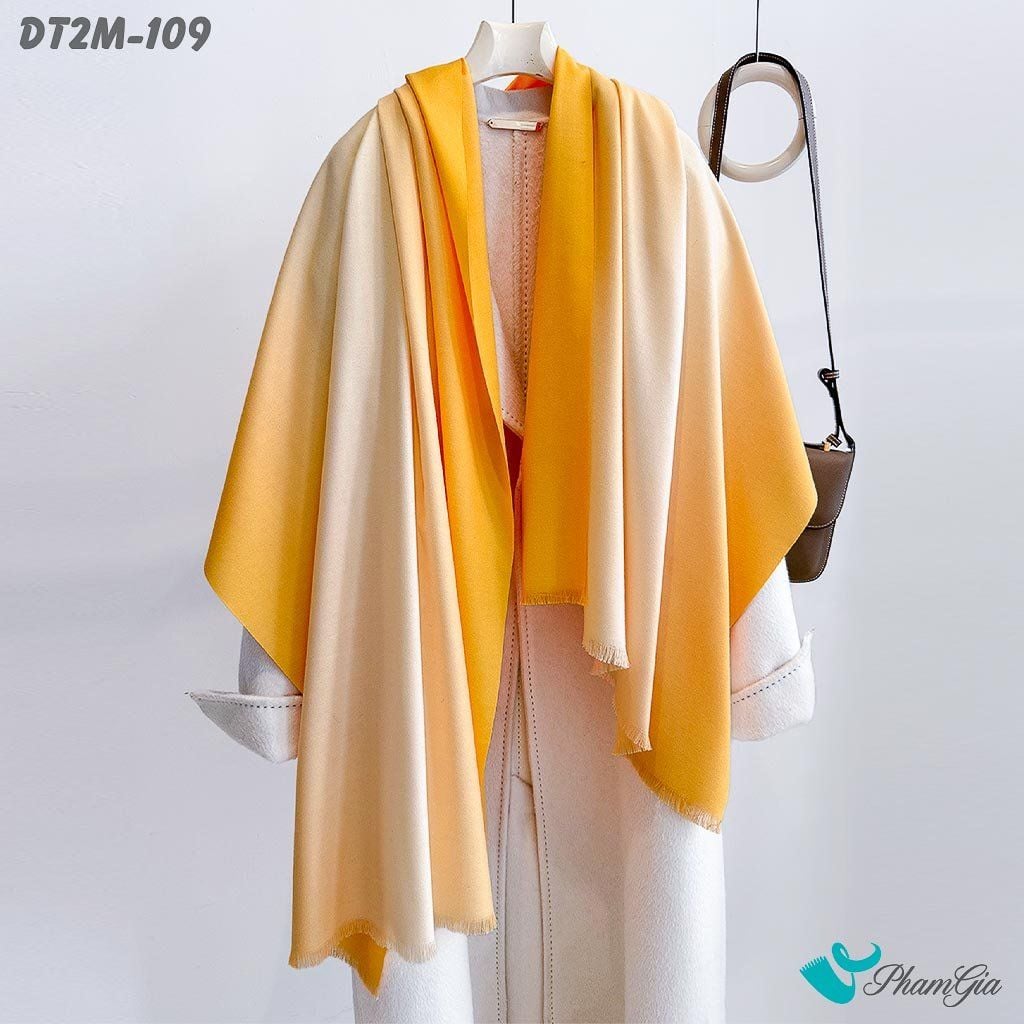 Khăn Choàng Dạ Cashmere Ombre Cao Cấp Màu Vàng (DT2M109)