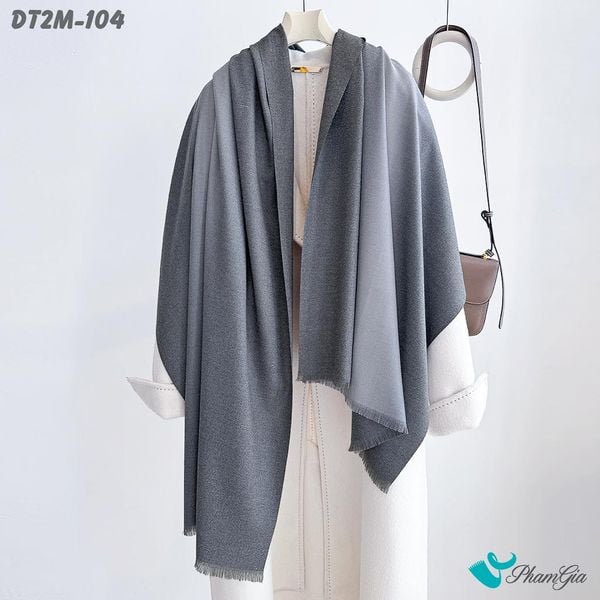 Khăn Choàng Dạ Cashmere Ombre Cao Cấp Màu Xám Ghi (DT2M104)