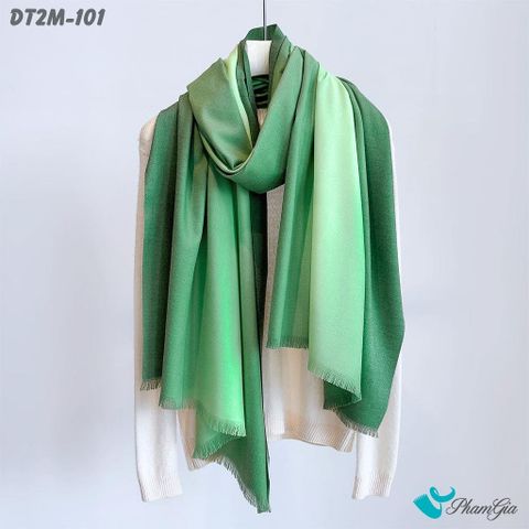 Khăn Choàng Dạ Cashmere Ombre Cao Cấp Màu Xanh Lục Bảo (DT2M101)