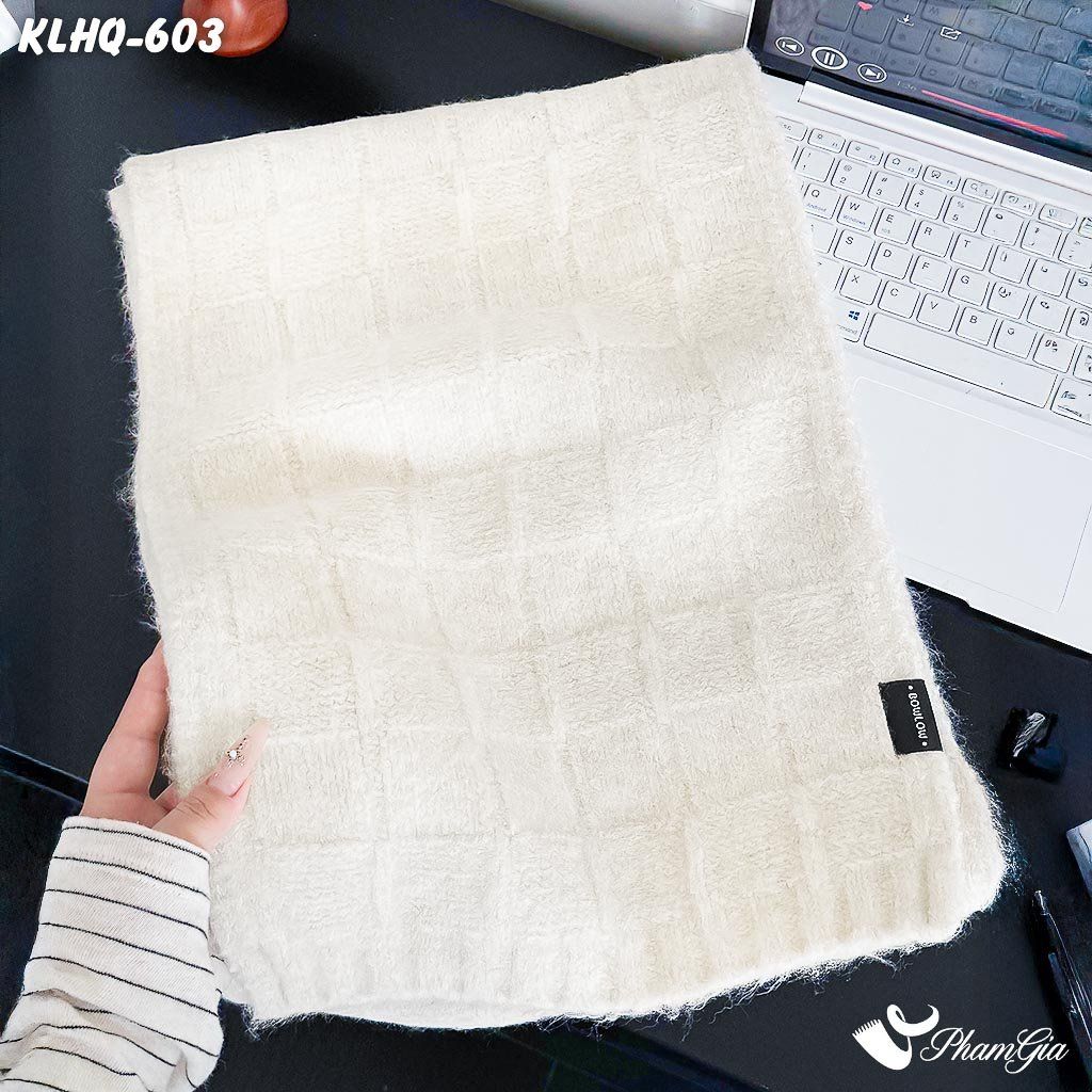 Khăn Choàng Len Giữ Ấm Đơn Sắc Màu Beige Cao Cấp (KLHQ603)