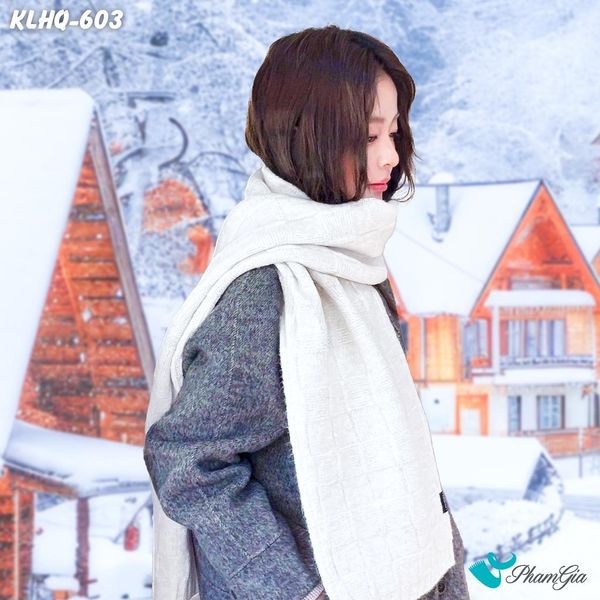 Khăn Choàng Len Giữ Ấm Đơn Sắc Màu Beige Cao Cấp (KLHQ603)