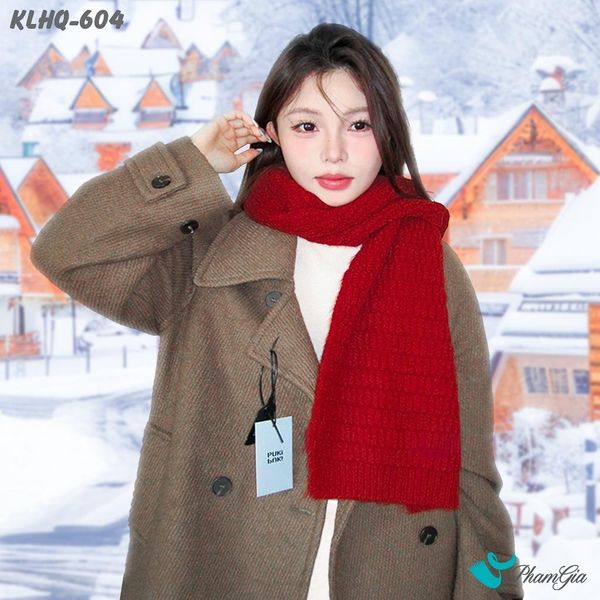 Khăn Choàng Len Giữ Ấm Đơn Sắc Màu Đỏ Cao Cấp (KLHQ604)