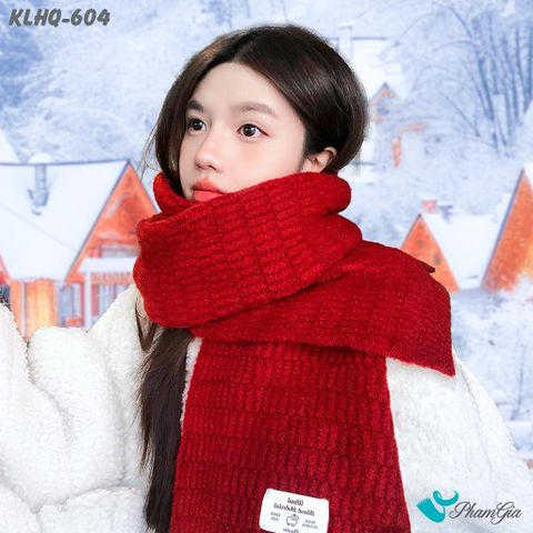 Khăn Choàng Len Giữ Ấm Đơn Sắc Màu Đỏ Cao Cấp (KLHQ604)