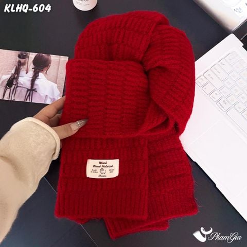 Khăn Choàng Len Giữ Ấm Đơn Sắc Màu Đỏ Cao Cấp (KLHQ604)