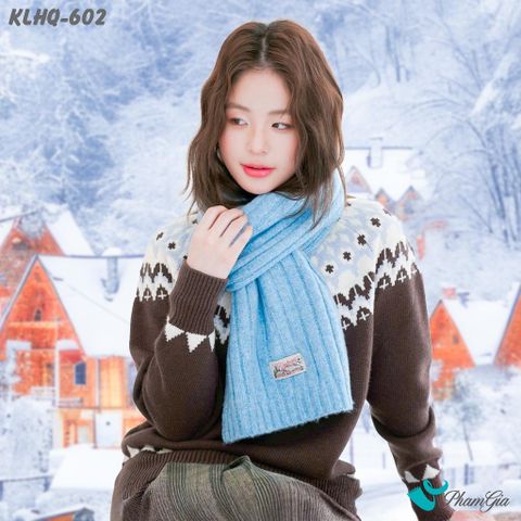 Khăn Choàng Len Giữ Ấm Đơn Sắc Màu Xanh Baby Cao Cấp (KLHQ602)