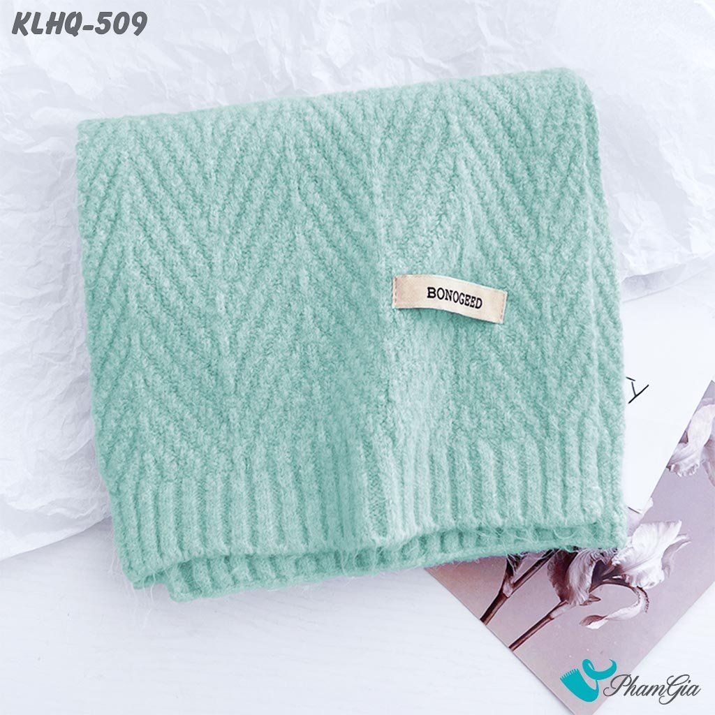 Khăn Choàng Len Siêu Mềm Giữ Ấm Phong Cách Hàn Quốc Màu Xanh Ngọc (KLHQ509)