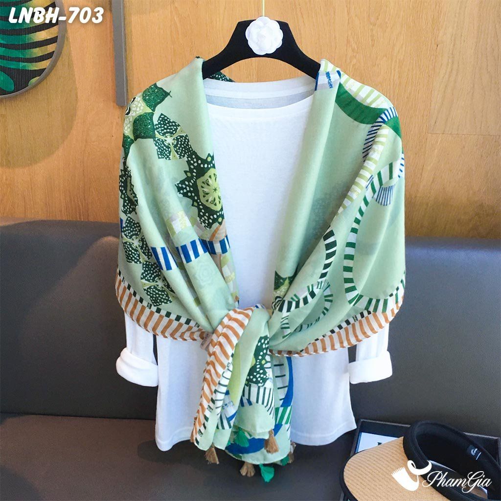 Khăn Choàng Linen Boho Họa Tiết Thổ Cẩm Cá Tính (LNBH703)