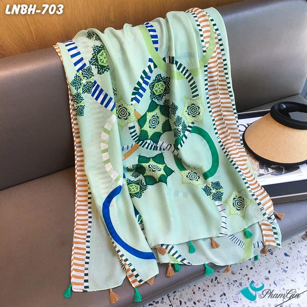 Khăn Choàng Linen Boho Họa Tiết Thổ Cẩm Cá Tính (LNBH703)