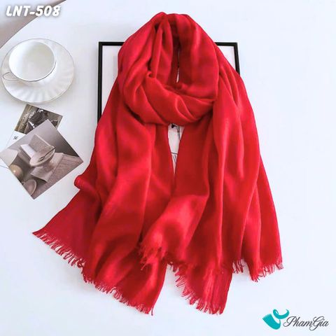 Khăn Choàng Linen Đơn Sắc Cao Cấp Màu Đỏ Tươi (LNT508)
