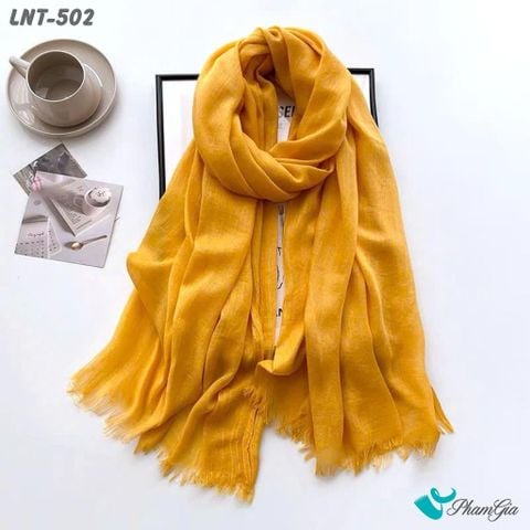 Khăn Choàng Linen Đơn Sắc Cao Cấp Màu Vàng Nghệ (LNT502)