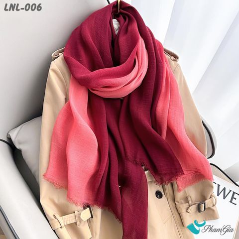 Khăn Choàng Linen Loang Vintage Màu Đỏ Đô (LNL006)