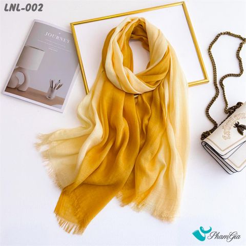 Khăn Choàng Linen Loang Vintage Màu Vàng Nghệ (LNL002)