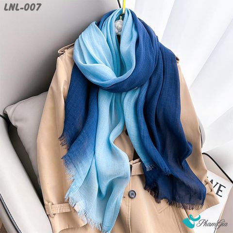 Khăn Choàng Linen Loang Vintage Màu Xanh Navy (LNL007)