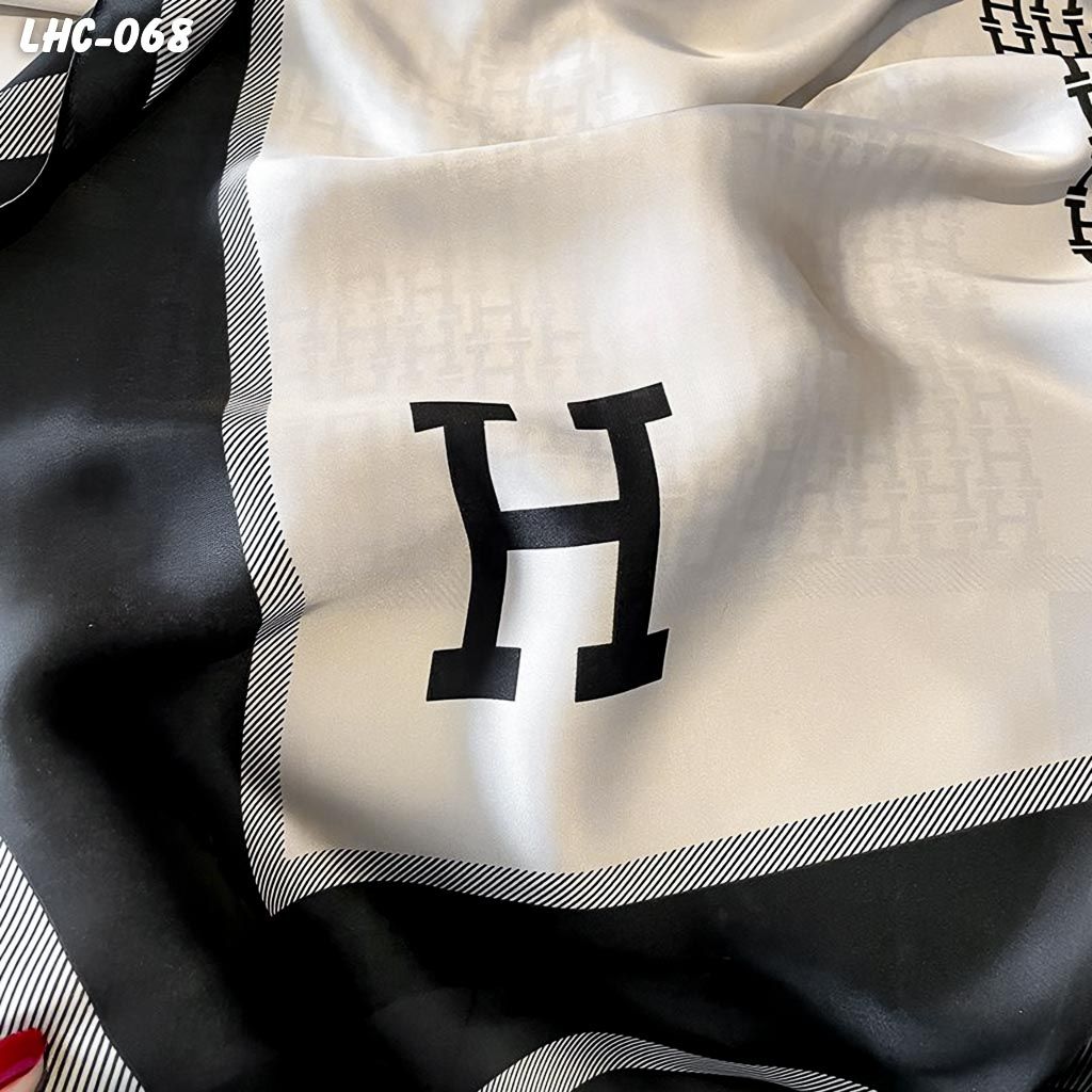 Khăn Choàng Lụa Hàng Châu Họa Tiết Chữ H Retro (LHC068)