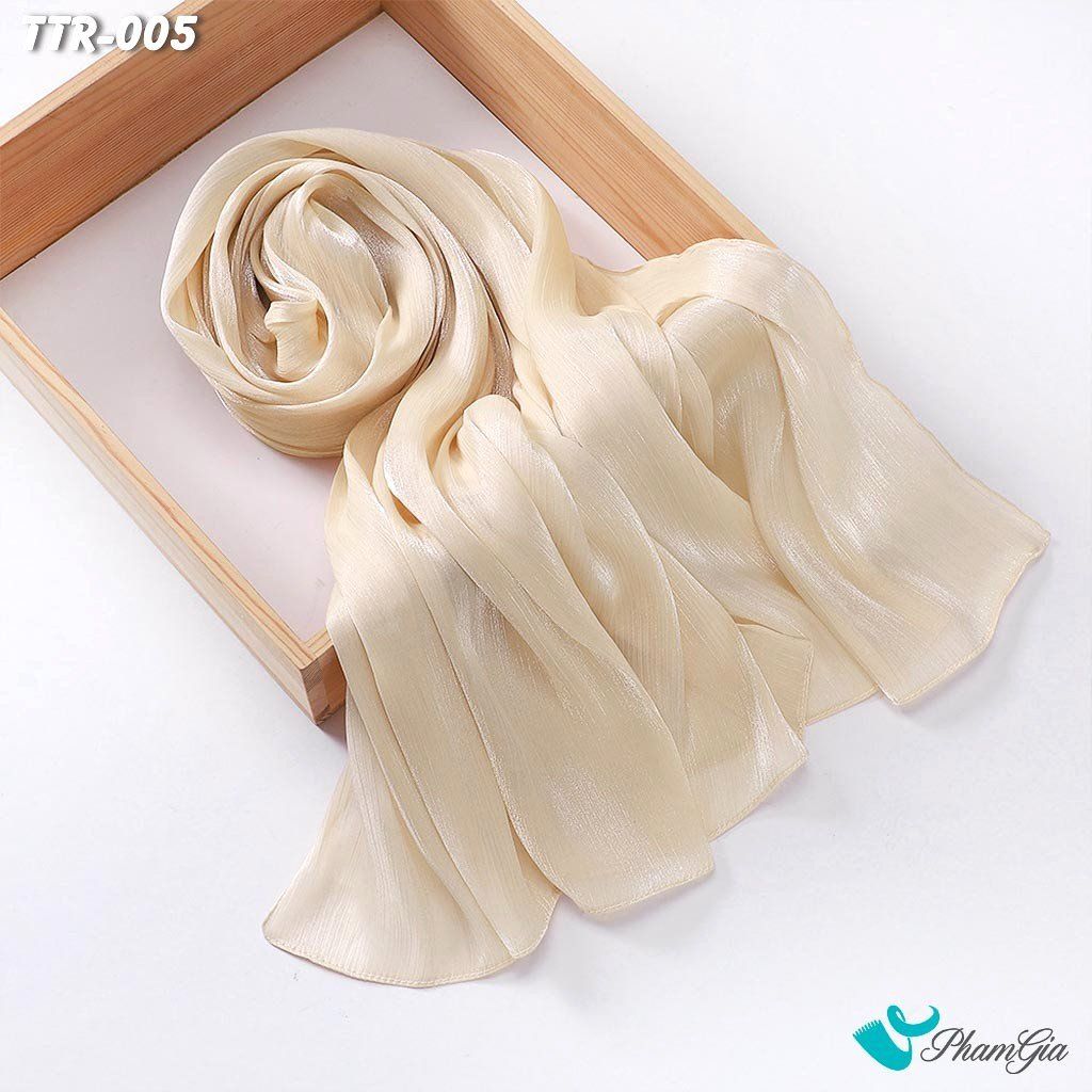 Khăn Choàng Tằm Gân Đơn Sắc Cao Cấp Màu Beige (TTR005)