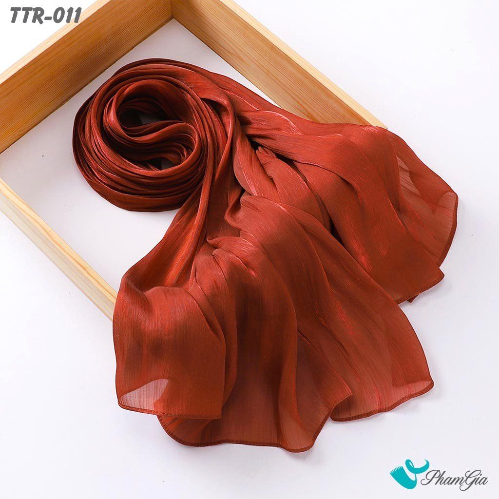 Khăn Choàng Tằm Gân Đơn Sắc Cao Cấp Màu Cam Gạch (TTR011)