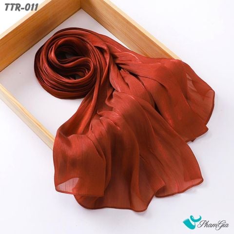 Khăn Choàng Tằm Gân Đơn Sắc Cao Cấp Màu Cam Gạch (TTR011)