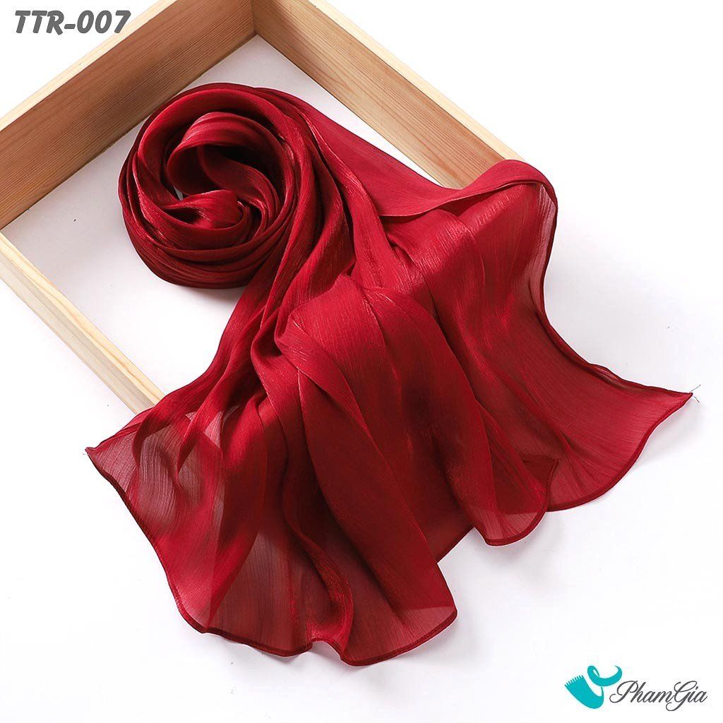 Khăn Choàng Tằm Gân Đơn Sắc Cao Cấp Màu Đỏ (TTR007)