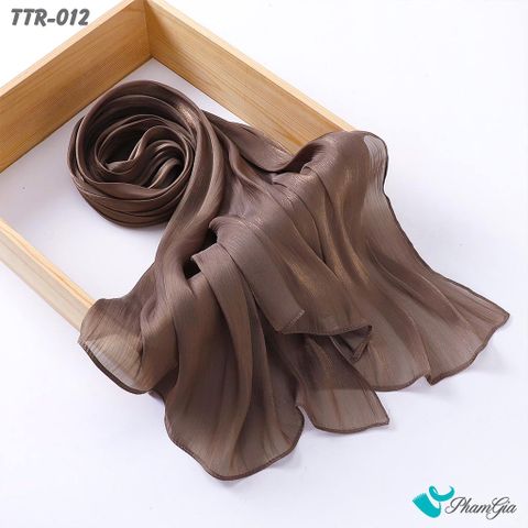 Khăn Choàng Tằm Gân Đơn Sắc Cao Cấp Màu Nâu Đồng (TTR012)